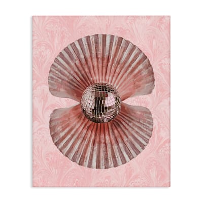 Stupell Disco Ball Clam Pearl Canvas Wall Art Design By Lil' Rue