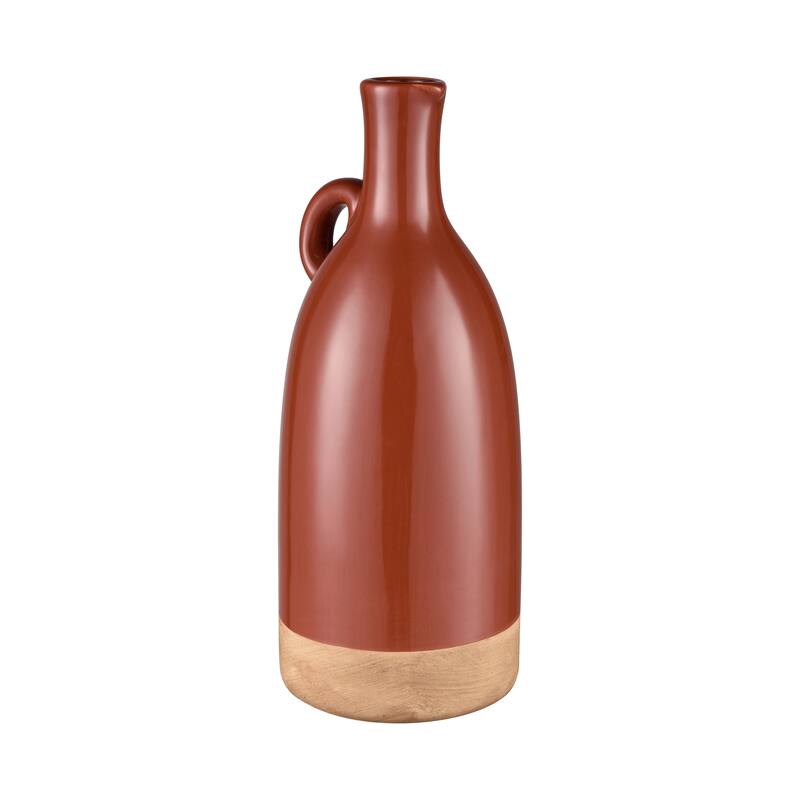 Elk Home Adara Brick Red Earthenware 6.25 Inch Wide Vase