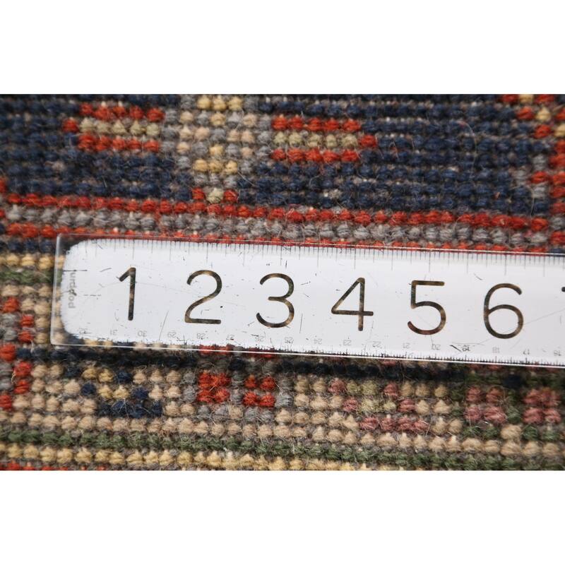 Medallion Heriz Serapi Indian Rug Hand-Knotted Oriental Wool Carpet - 7'11" x 9'9"