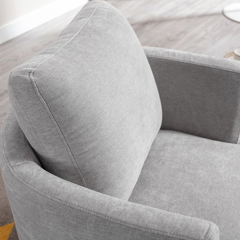 Modern Upholstered Swivel Barrel Chair(Set Of 2)