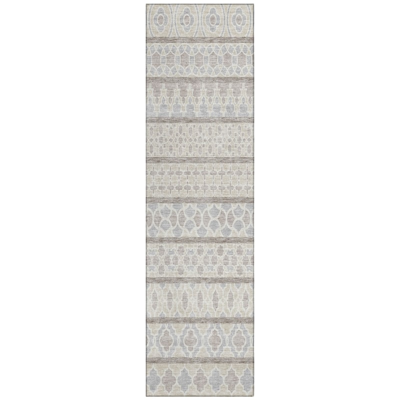 Machine Washable Indoor/ Outdoor Chantille Boho Stripe Rug