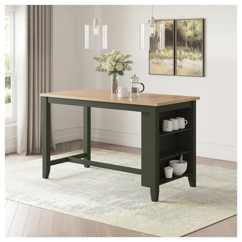 Signature Design by Ashley Gesthaven Counter Height Dining Table - 60" W x 30" D x 36" H - Light Brown/Green