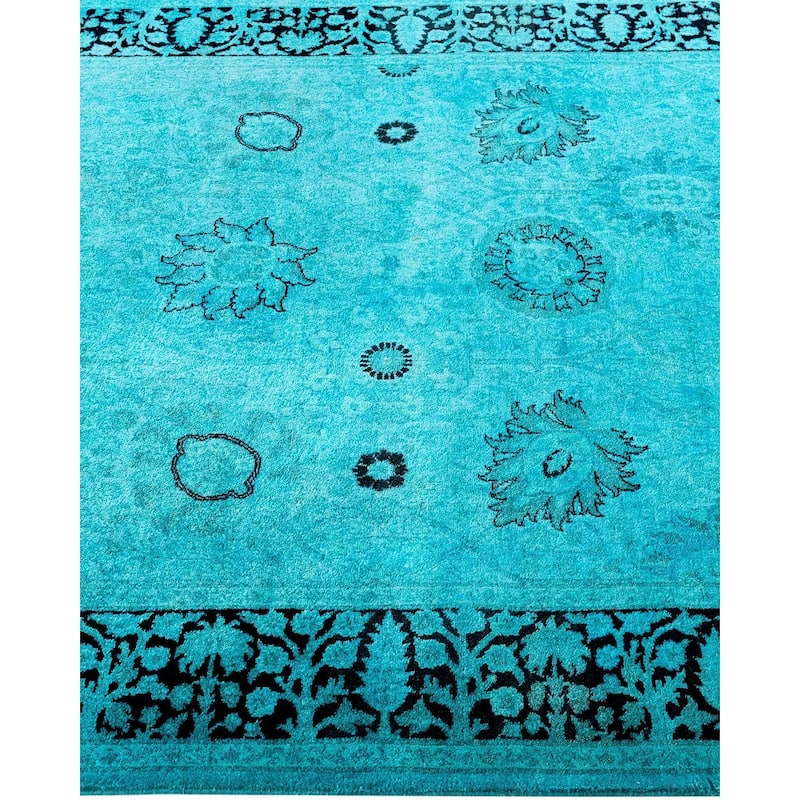 Contemporary Overdyed Wool Hand Knotted Area Rug - 4' 1" x 5' 8"