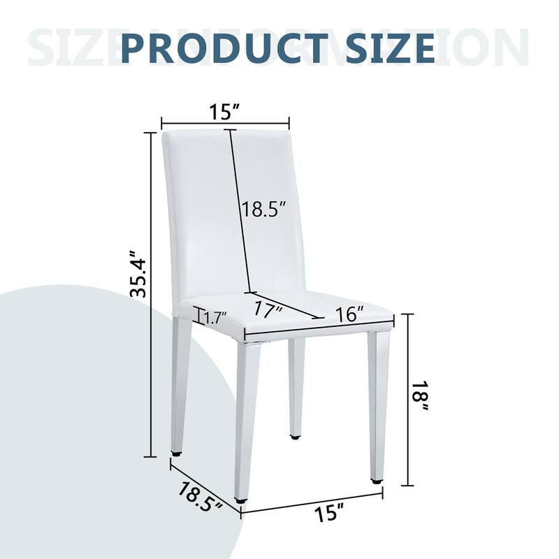 Modern Set of 4 Dining Chair with Metal Legs Kitchen Chair Side Chair Armless Chair for Dining Room