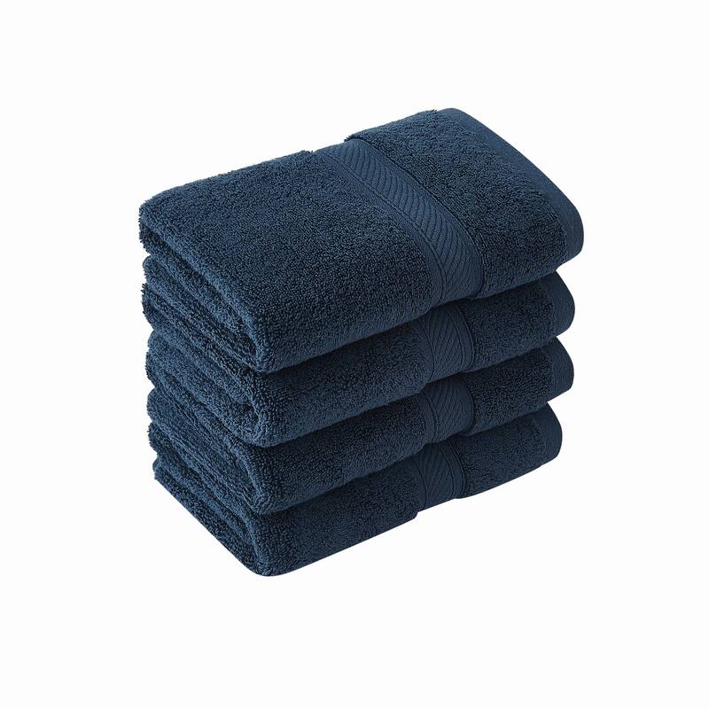 Royal Velvet Regal Plush Towel Collection - 4 Bath Towels - Dark Blue