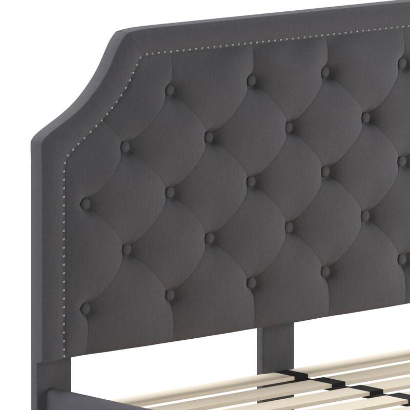 Arched Tufted Upholstered Platform Bed