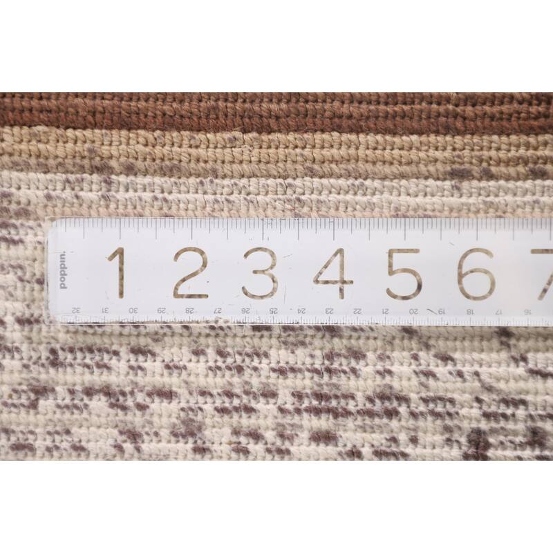 Striped Modern Accent Rug Handmade Abstract Wool Carpet - 2'9"x 5'0"