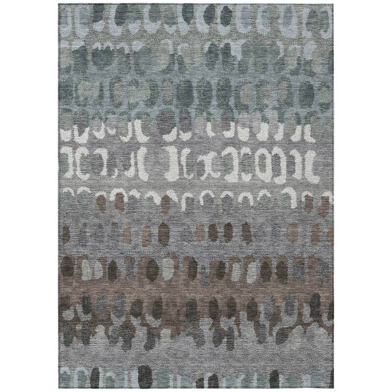 Machine Washable Indoor/ Outdoor Modern Trezze Chantille Rug
