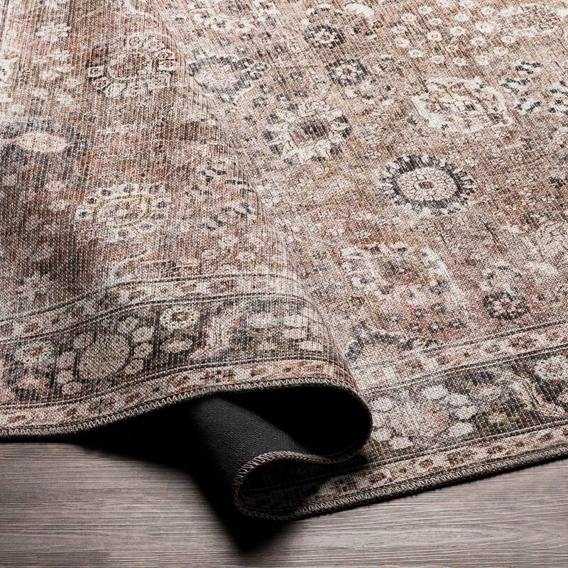 Livabliss Thea Persian Floral Printed Machine Washable Area Rug