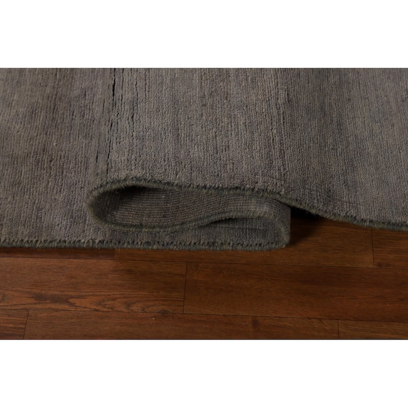 Gray Gabbeh Modern Runner Rug Handmade Wool Carpet - 3'0"x 9'10"