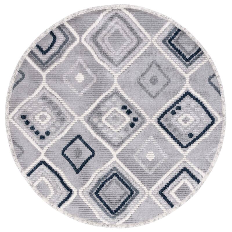 SAFAVIEH Handmade Marrakech Eliis Traditional Rug - 6'7" Round - Grey/Light Grey
