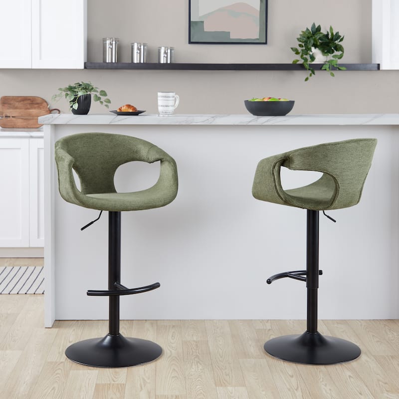 Porch & Den Saurya Adjustable Bar Stool with Rounded T Footrest (Set of 2)