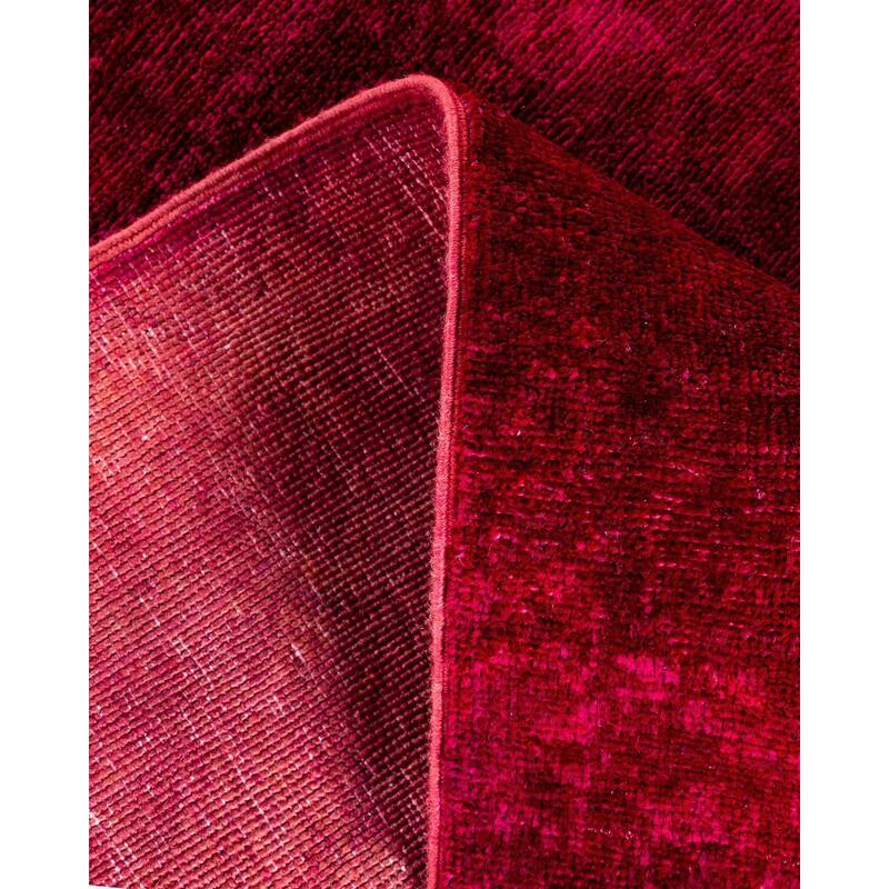 Overton Hand Knotted Wool Vintage Inspired Modern Contemporary Overdyed Pink Runner Rug - 2' 9" x 16' 2"