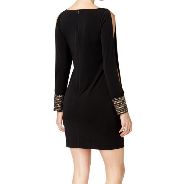 black split sleeve dress