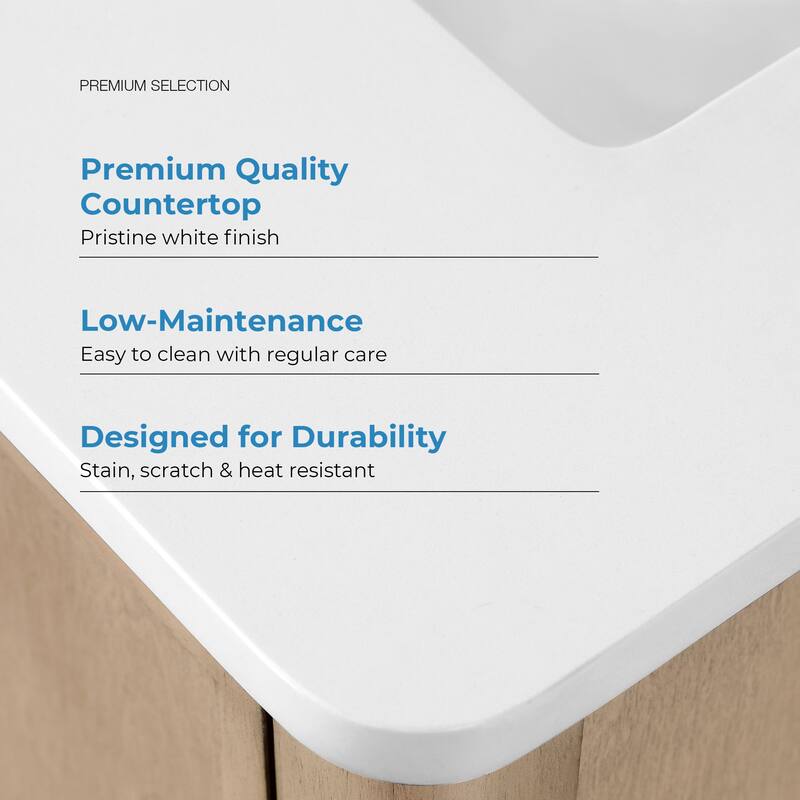 OVE Solas Bathroom Vanity with White Engineered Stone Top