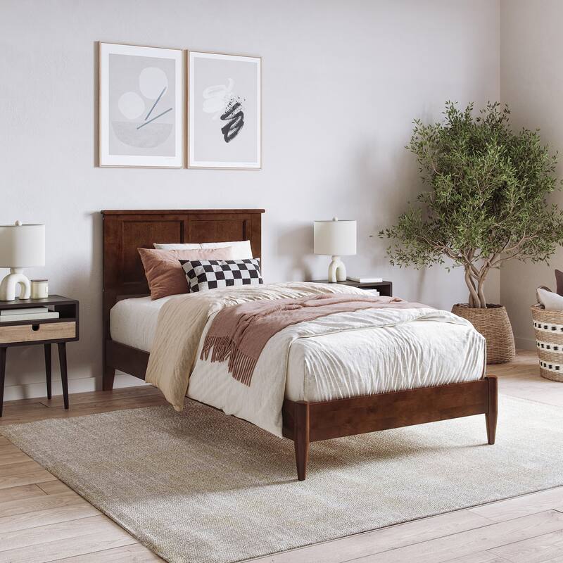 Charlotte Solid Wood Low Profile Platform Bed - Walnut - Twin XL