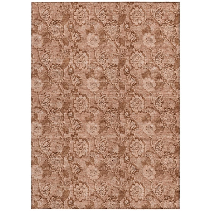 HomeRoots Floral Transitional Rectangle Outdoor Rug