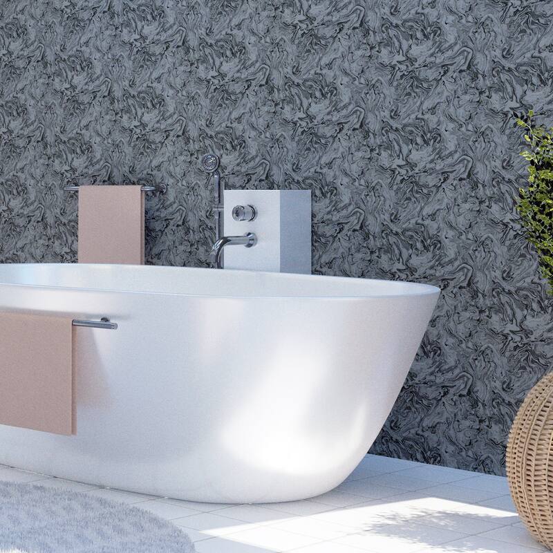 Arthouse Osgood Charcoal Marbled Wallpaper