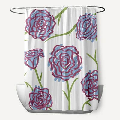 71 x 74-inch Spring Floral 1 Floral Print Shower Curtain