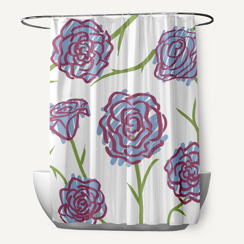 71 x 74-inch Spring Floral 1 Floral Print Shower Curtain