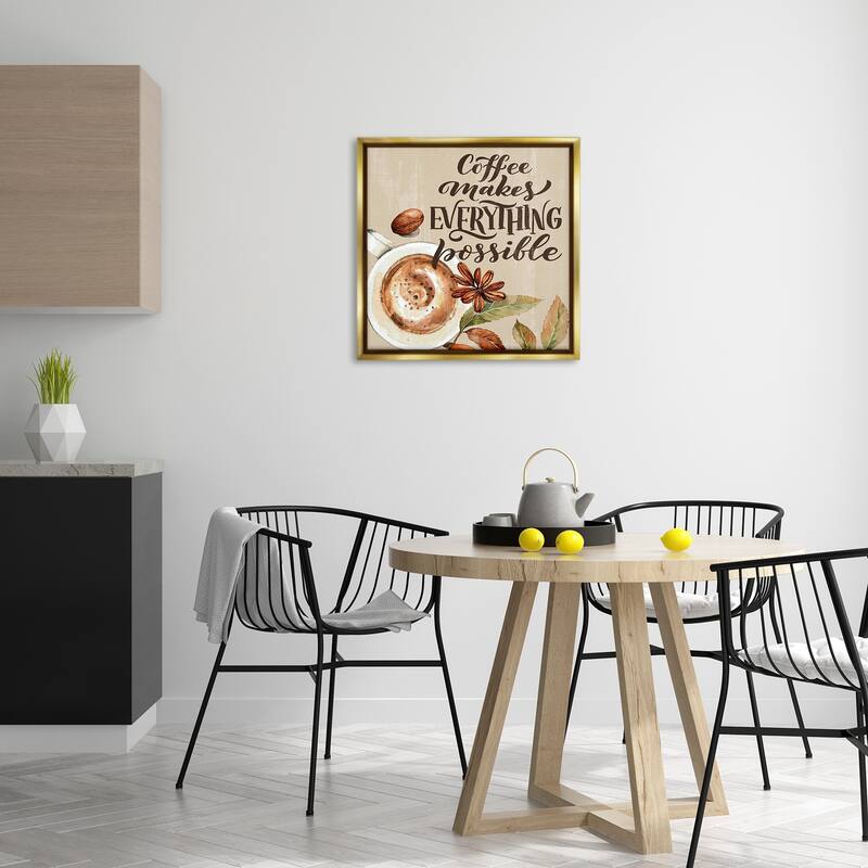 Stupell Rustic Coffee Makes Possible Framed Floater Canvas Wall Art Design By Kim Allen
