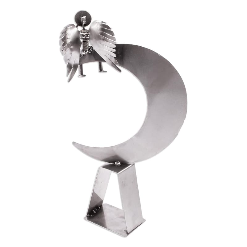 Novica Handmade Angel On High Recycled Auto Parts Sculpture