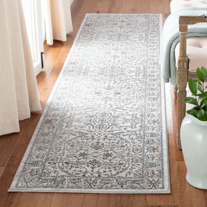 SAFAVIEH Sonoma Doshie Traditional Oriental Rug - 2'2" x 9' Runner - Ivory/Grey