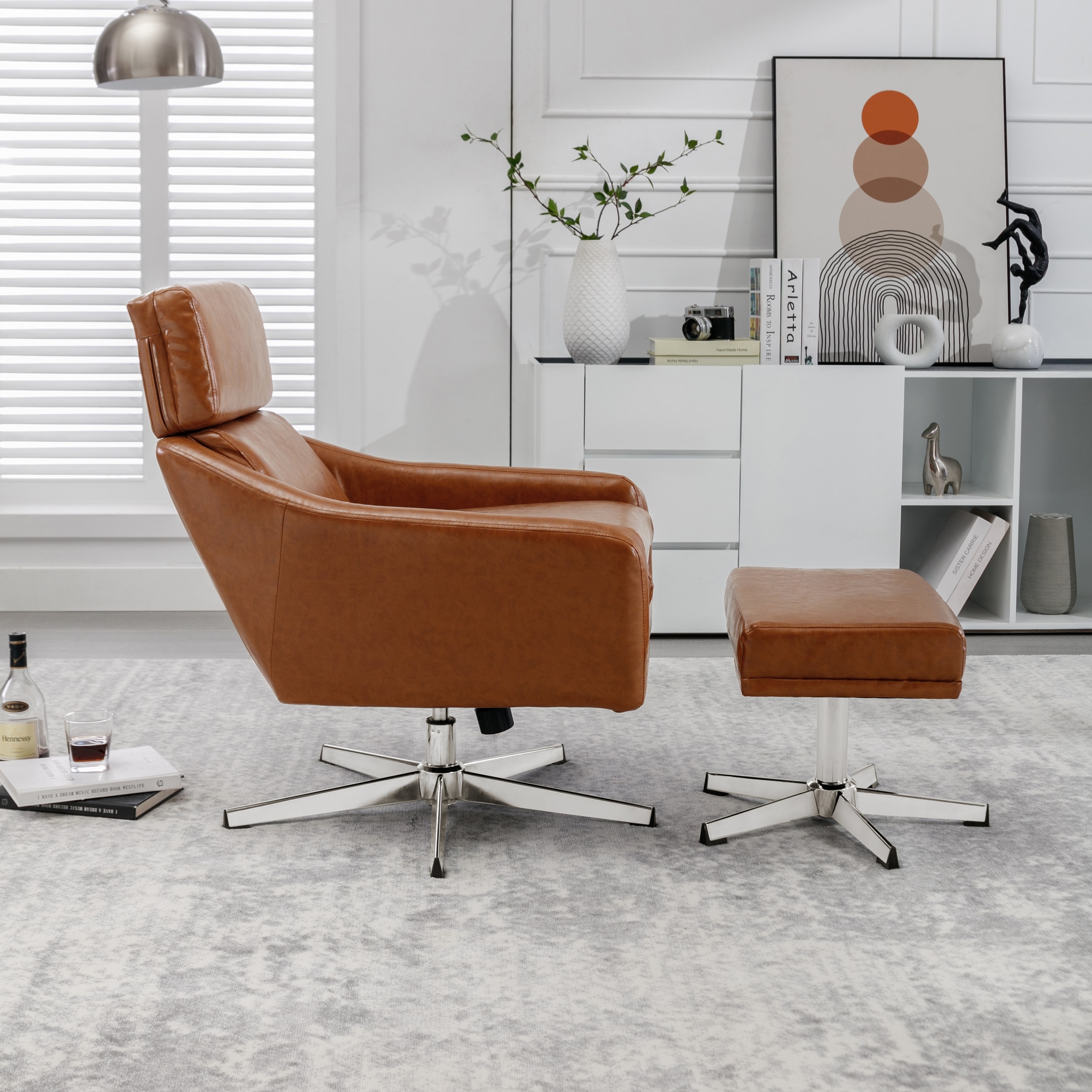 West elm austin leather swivel hotsell chair