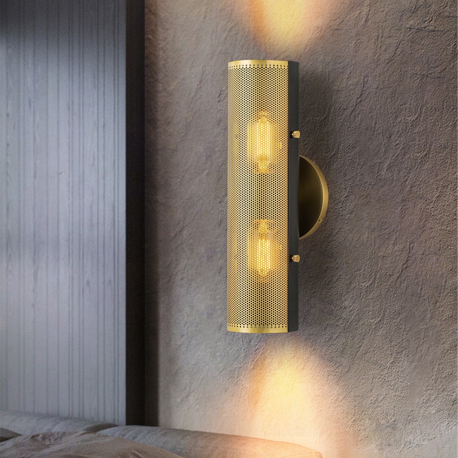 2 Light Modern Cylinder Bathroom Vanity Light Wall Sconce With Two tone Finish On Sale Bed Bath Beyond 40872353