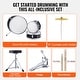 preview thumbnail 7 of 12, Kids Drum Set, 3-Piece, 14 in Beginner Drum Set with Adjustable Throne Cymbal Pedal Two Pairs of Drumsticks - 14 in