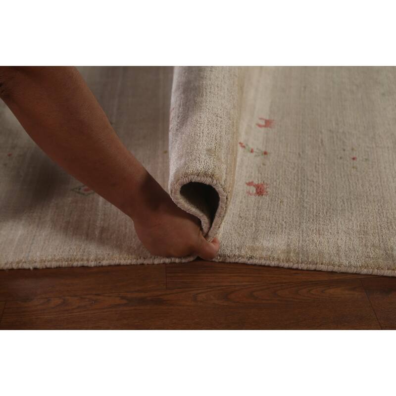 Tribal Gabbeh Oriental Area Rug Hand-Knotted Wool Carpet - 8'1" x 9'9"