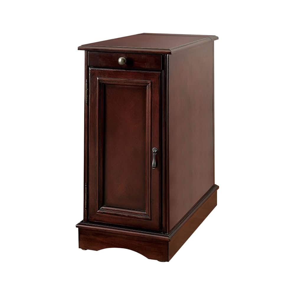 Transitional Side Table With USB, Cherry - 24 H x 12 W x 24 L Inches