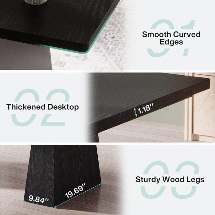 63" Large Workspace Computer Desk Minimalist Home Office Dual Pedestal Design