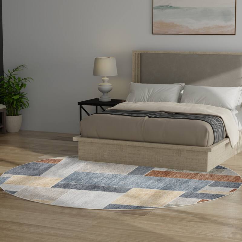 Nourison Astra Machine Washable Paneled Area Rug