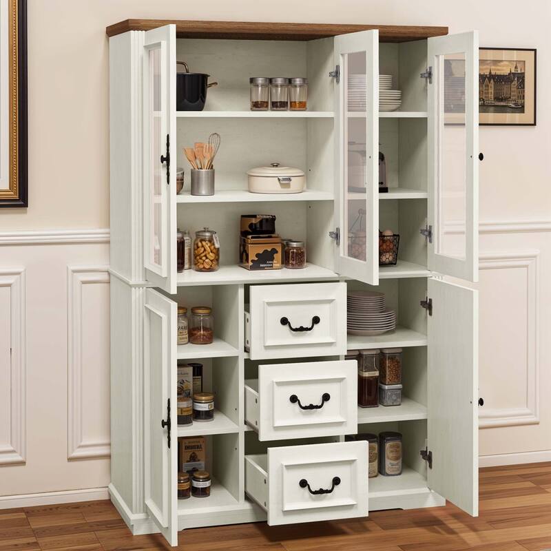 Moasis Bookcase Display Cabinet w/Glass Doors