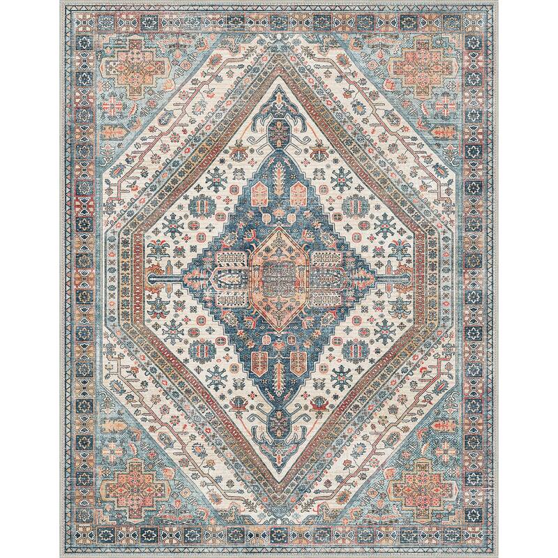 Mcow Everyday Comfort Neutral Low Pile Washable Non-Slip Area Rug