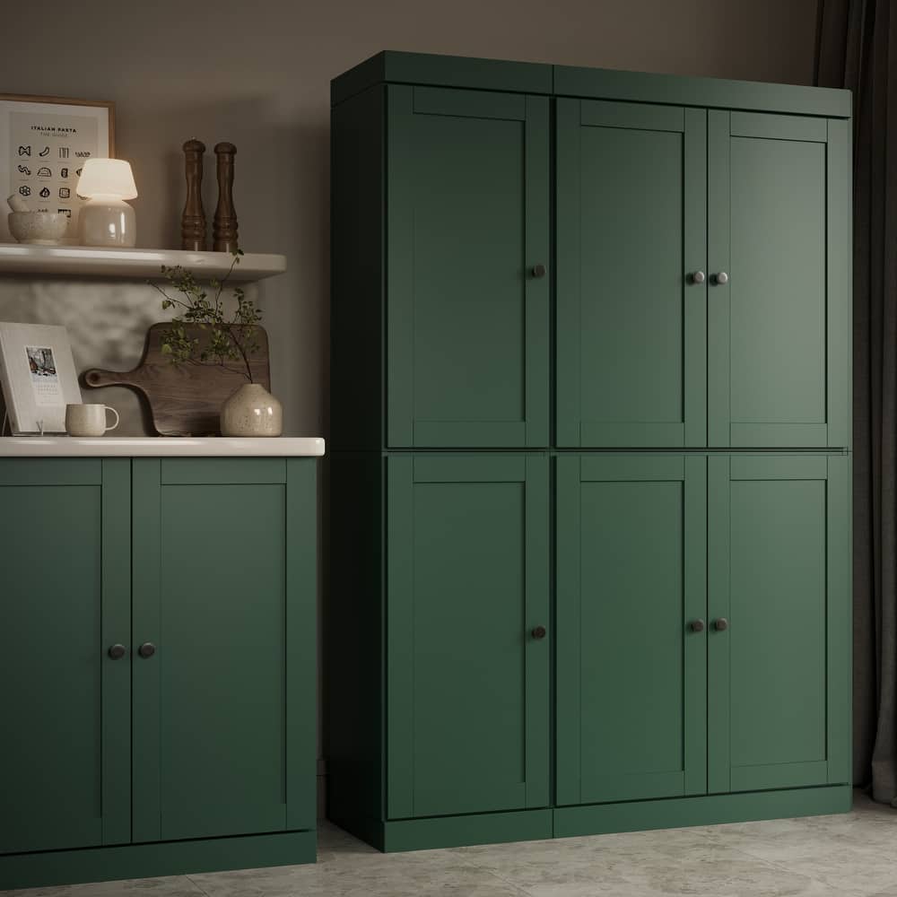 Palace Imports 100% Solid Wood Pantry Cabinet, Shaker Doors, Adjustable Shelves, 48.5" Wide, 71.5" Tall