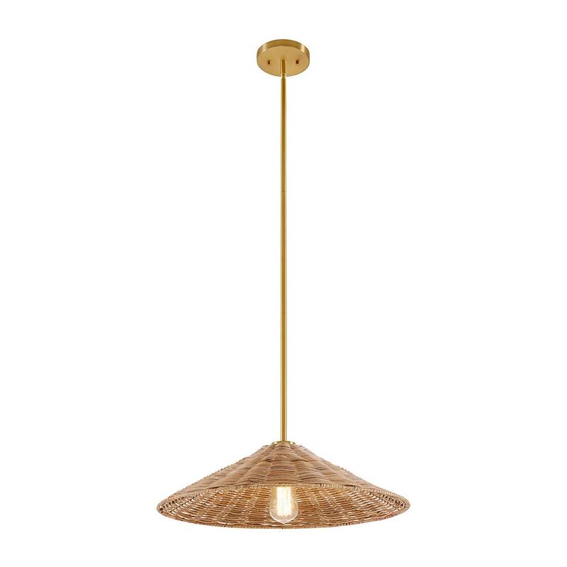 Trade Winds Lighting 1-Light Wicker Pendant