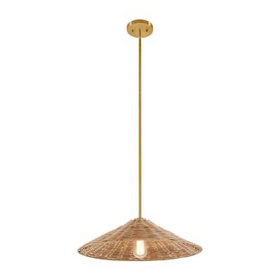 Trade Winds Lighting 1-Light Wicker Pendant