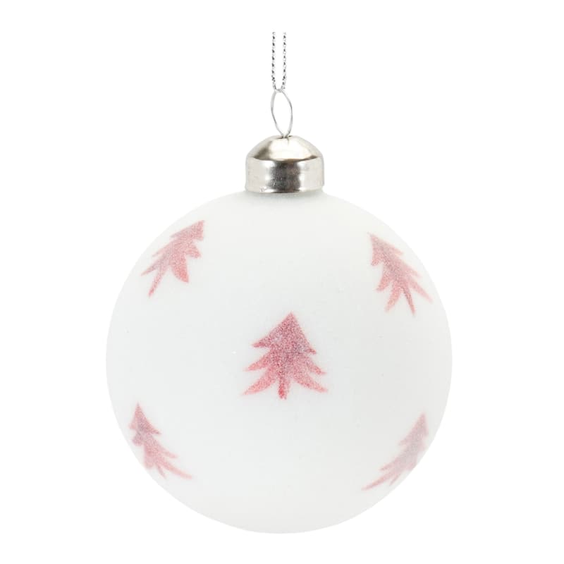Frosted Snowflake and Tree Ball Ornament (Set of 12)