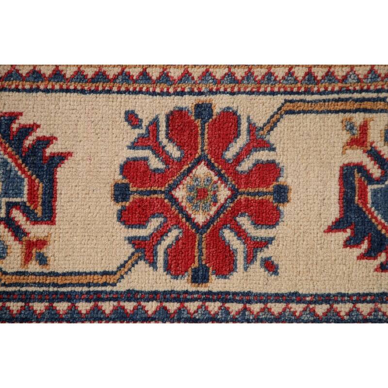 Green Kazak Area Rug Hand-Knotted Wool Carpet - 6'5" x 9'8"