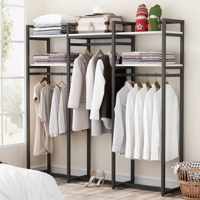Tribesigns Garment Rack, 75 inch Freestanding Closet Organizer for Hanging Clothes