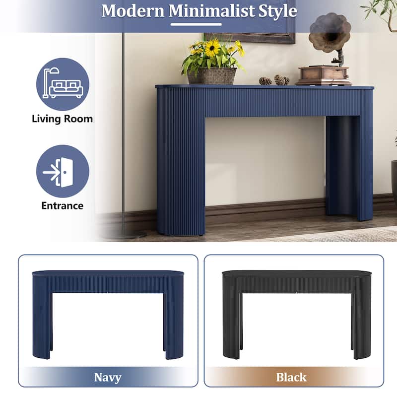 54" Console Table with Fluted Detail and Dual Drawers