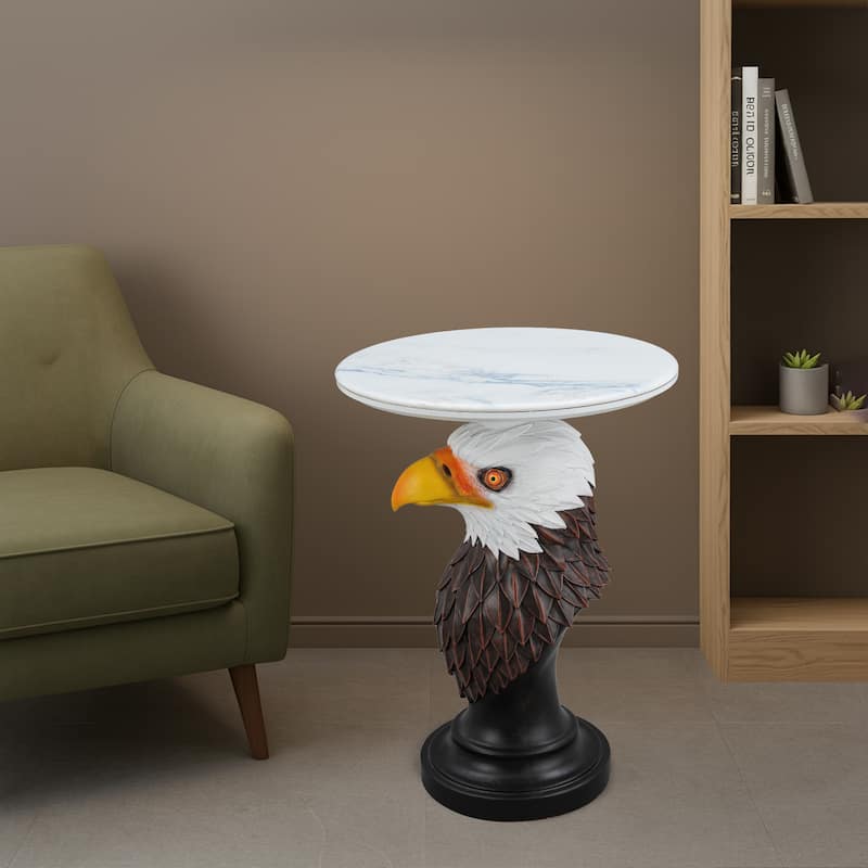 Eagle Head Accent Table Animal Statue End Tables Livingroom