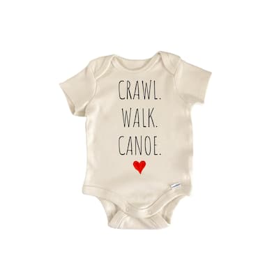 Crawl Walk Canoe - Baby Boy Girl Clothes Bodysuit Funny Cute