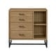 preview thumbnail 3 of 1, Newport 4-Drawer Solid Wood Chest-Bookcase, Natural Oak