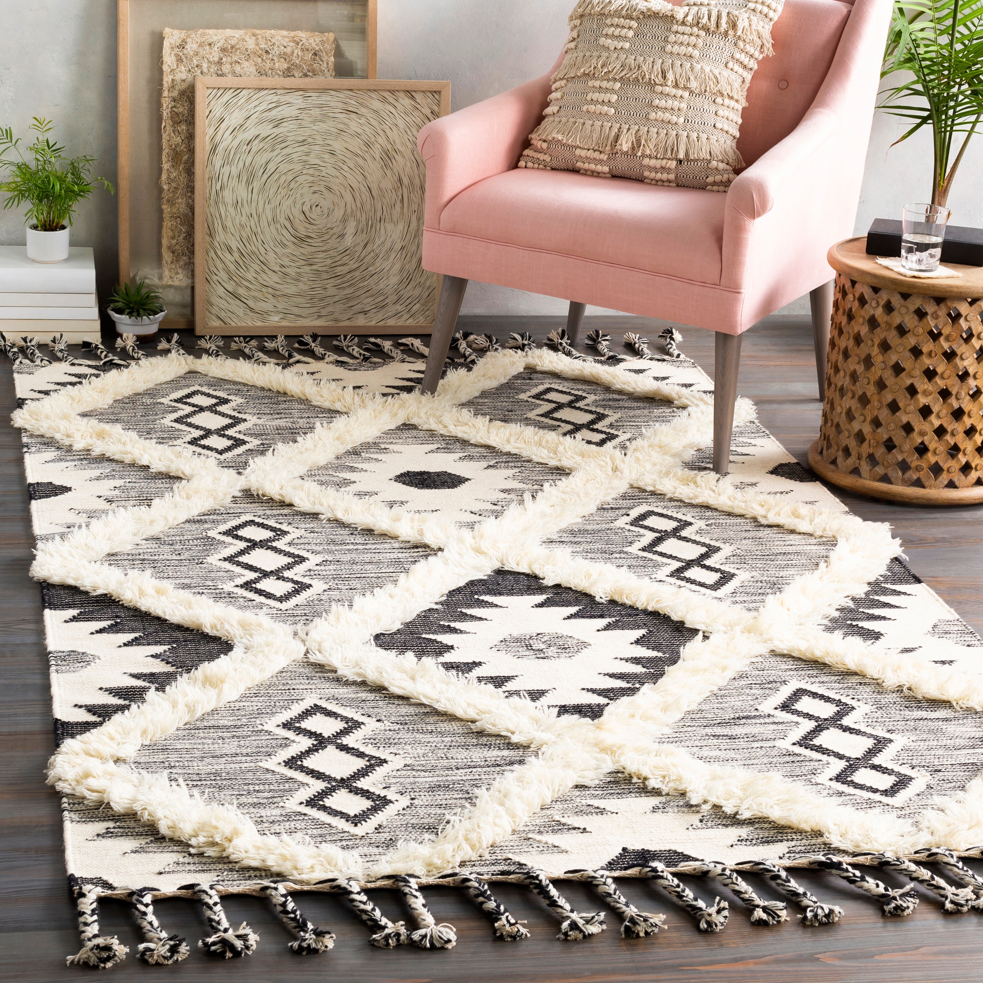 Tassel throw online rug