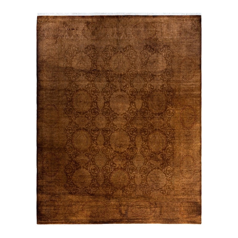 Fine Vibrance One-of-a-Kind Hand-Knotted Area Rug - Brown, 8' 2" x 10' 2" - 8' 2" x 10' 2"