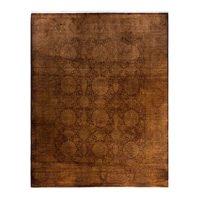 Fine Vibrance One-of-a-Kind Hand-Knotted Area Rug - Brown, 8' 2" x 10' 2" - 8' 2" x 10' 2"