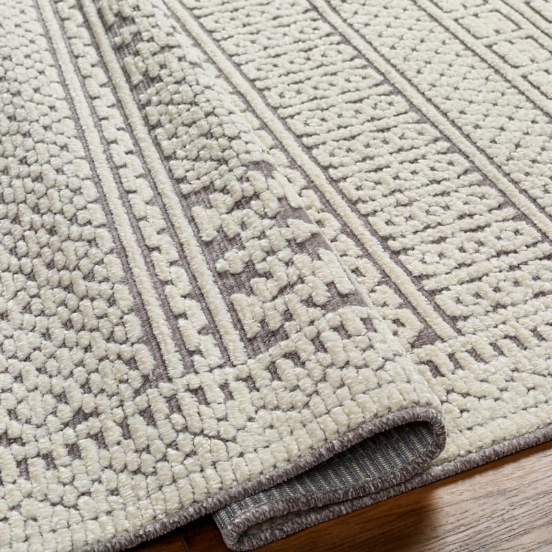 Livabliss Garrick Striped Border Machine Washable Area Rug
